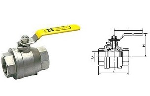 FIG 128S00二片式不锈钢丝口球阀